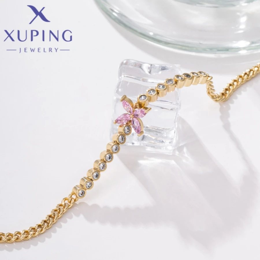 Xuping Jewelry New Trendy Exquisite Elegant Round Shape Women\'s Bracelet Light Gold Color Birthday Christmas Gifts X000724990