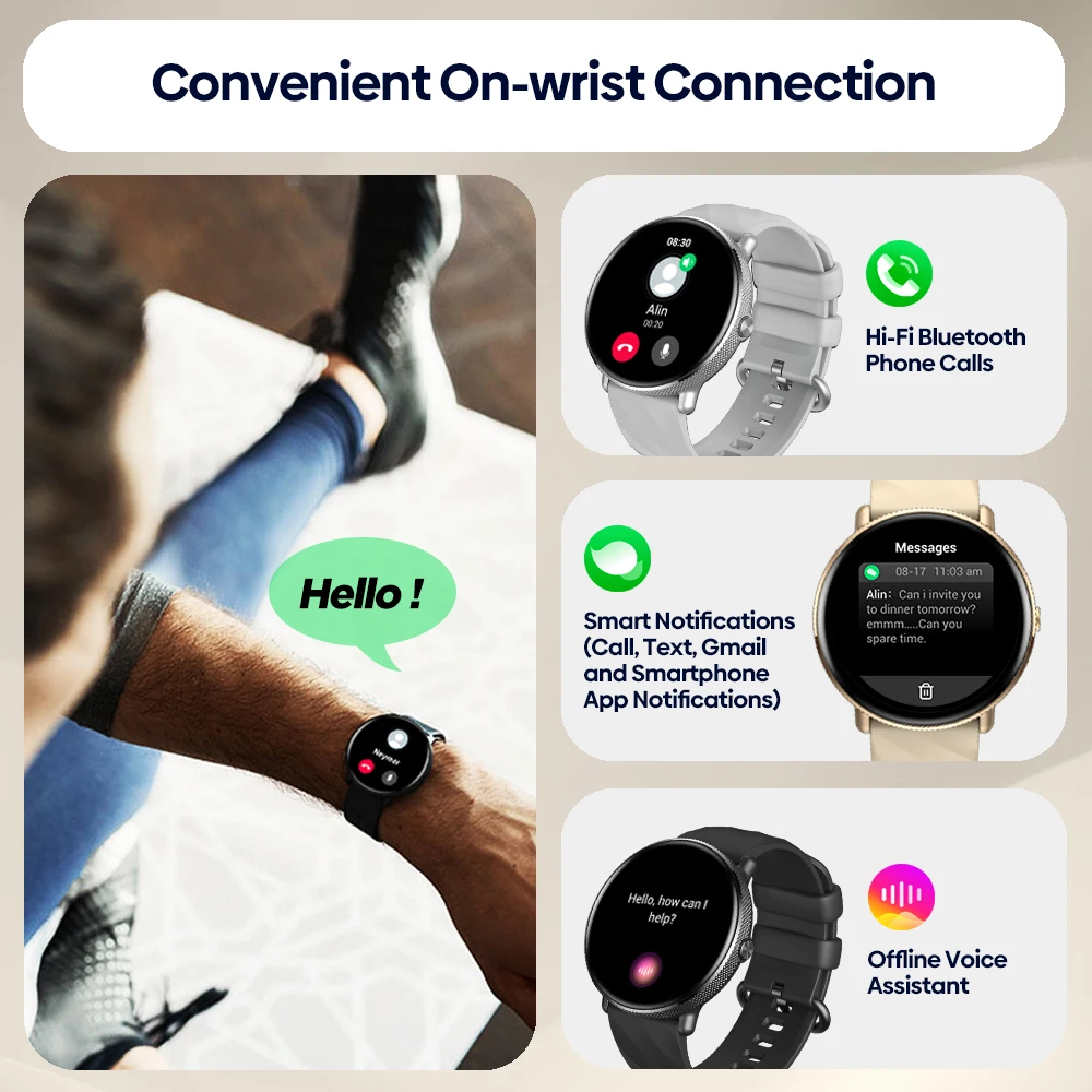 Original Zeblaze GTR 3 Pro Smart Watch Men 1.43in AMOLED Display Fitness Tracker 316L Stainless Steel IP68 Waterproof Smartwatch - Image 4