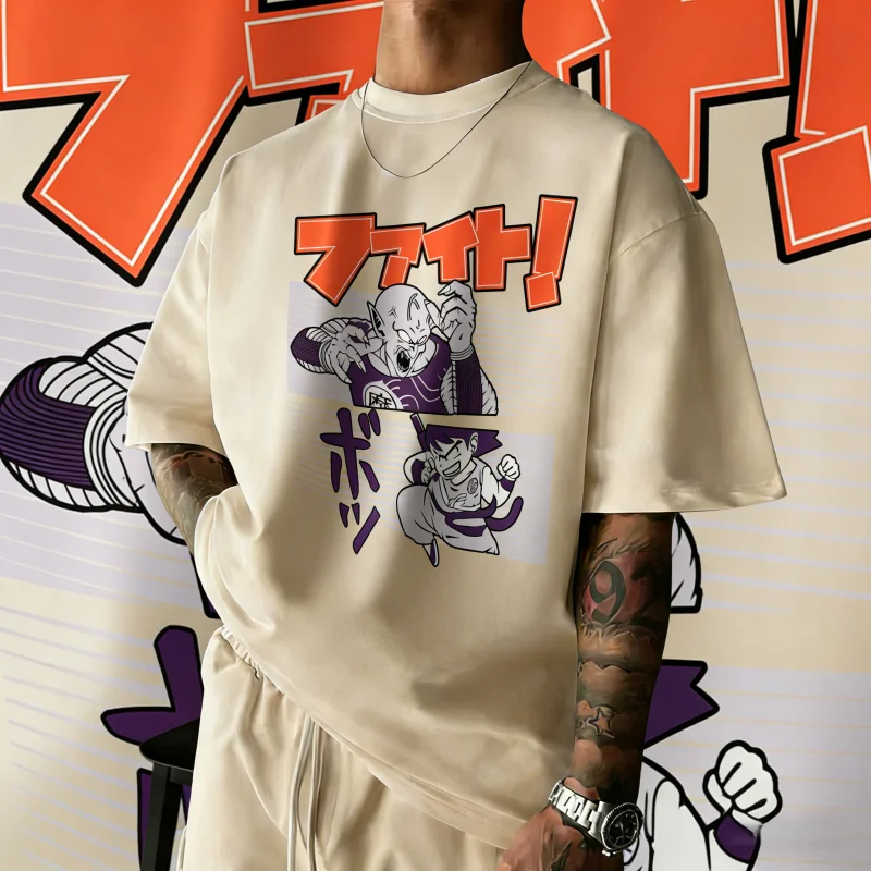 2026 Neues Sommer-T-Shirt zum 40-jährigen Jubiläum von Dragon Ball, Jilian, 100 % Baumwolle, Anime-Print, modisches T-Shirt, Übergröße, lässig, Unisex, Y2K