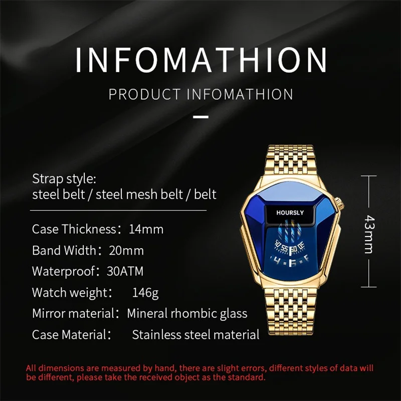 2026 New Men's Sports Fashion Dual Display Quartz Watch Waterproof Stainless Steel Bracelet Irregular Dial Wristwatch