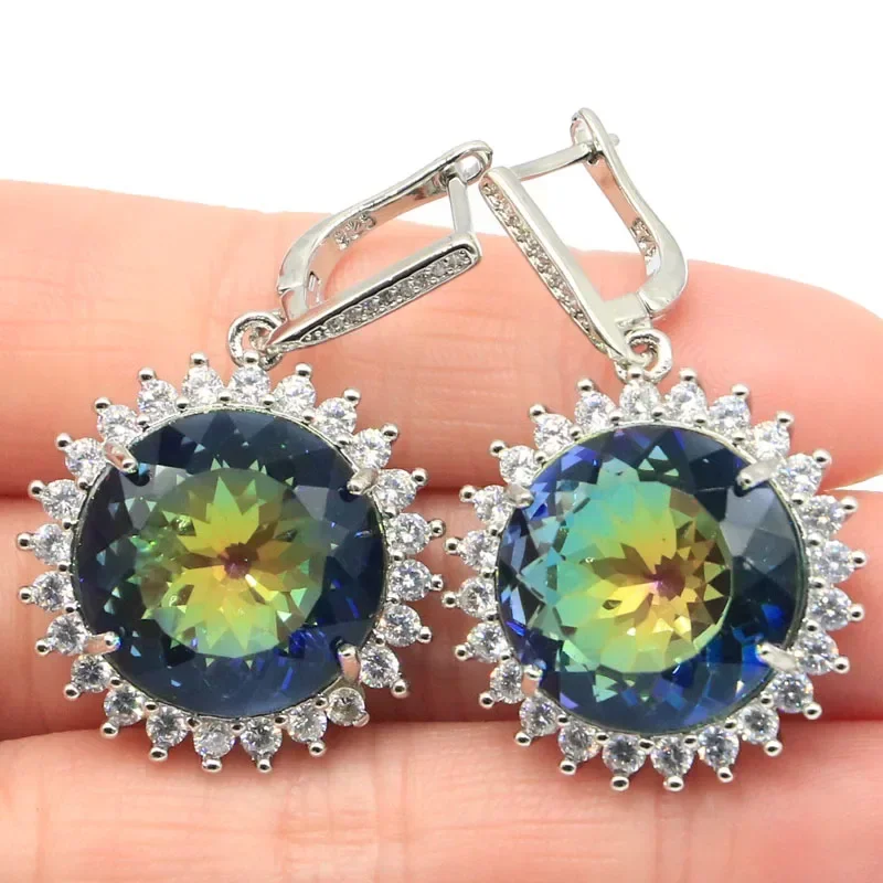 

20g 925 SOLID STERLING SILVER Earrings Charming Tsavorite Garnet Violet Topaz Golden Citrine Tanzanite White CZ Daily Wear