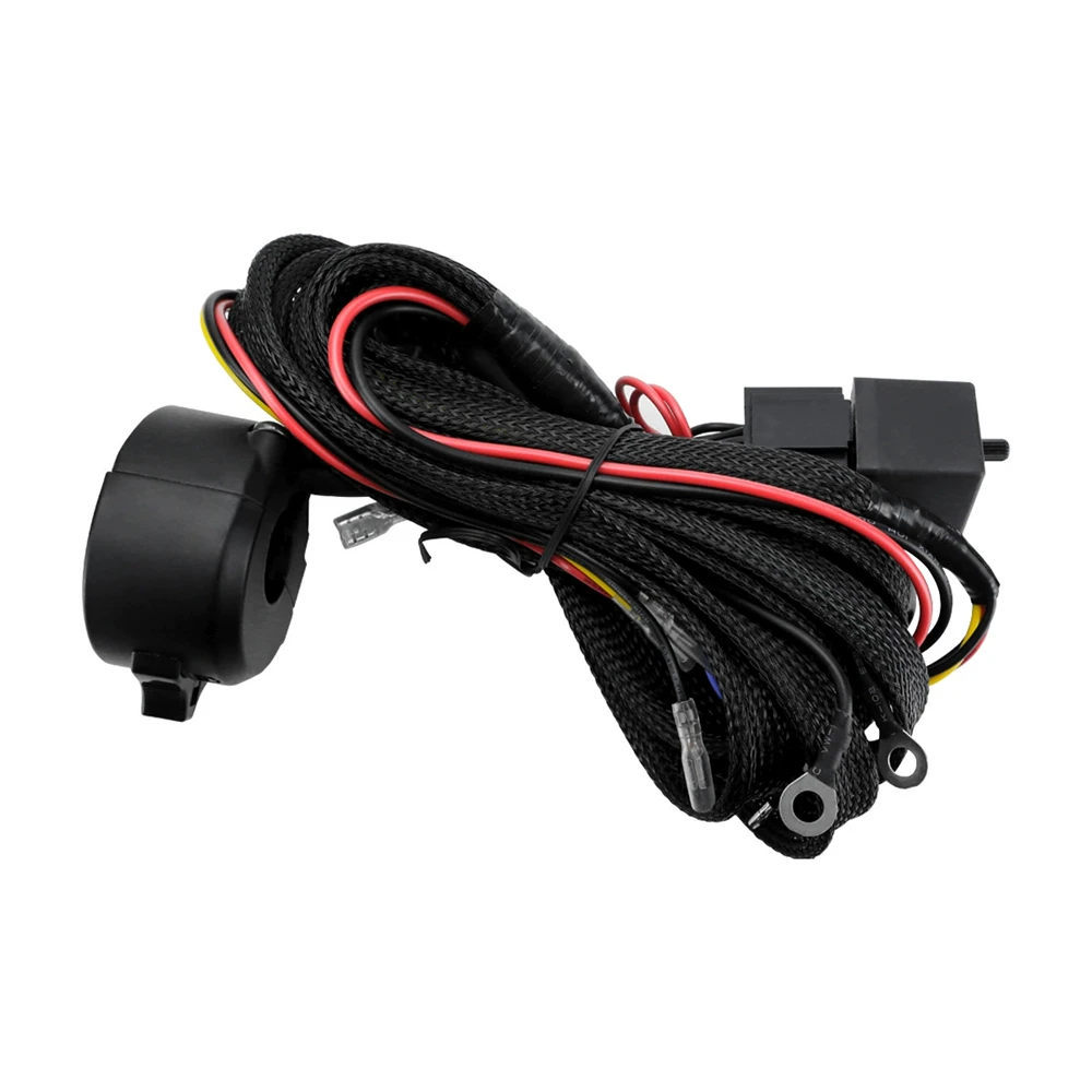 

For Yamaha Kawasaki 22mm 7/8" 12V Universal Motorcycle Indicator Wiring Loom Harness Swtich with 4x Indicators Turn Signal Light
