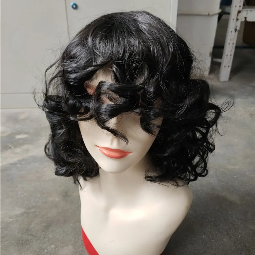 Wig Women's Afro Short Curly Bobo Shoulder Length High Temperature Fiber Synthetic Wigs Pelucas Hair Daily Party Use