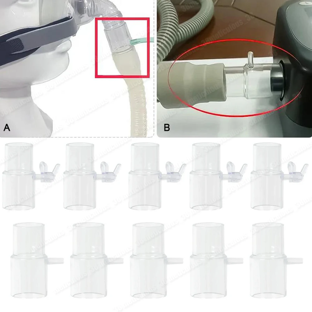 10PCS CPAP Mask Oxygen Enrichment Connector Adapter Hose Connection Fittings Converter Breathing Mask Accessories