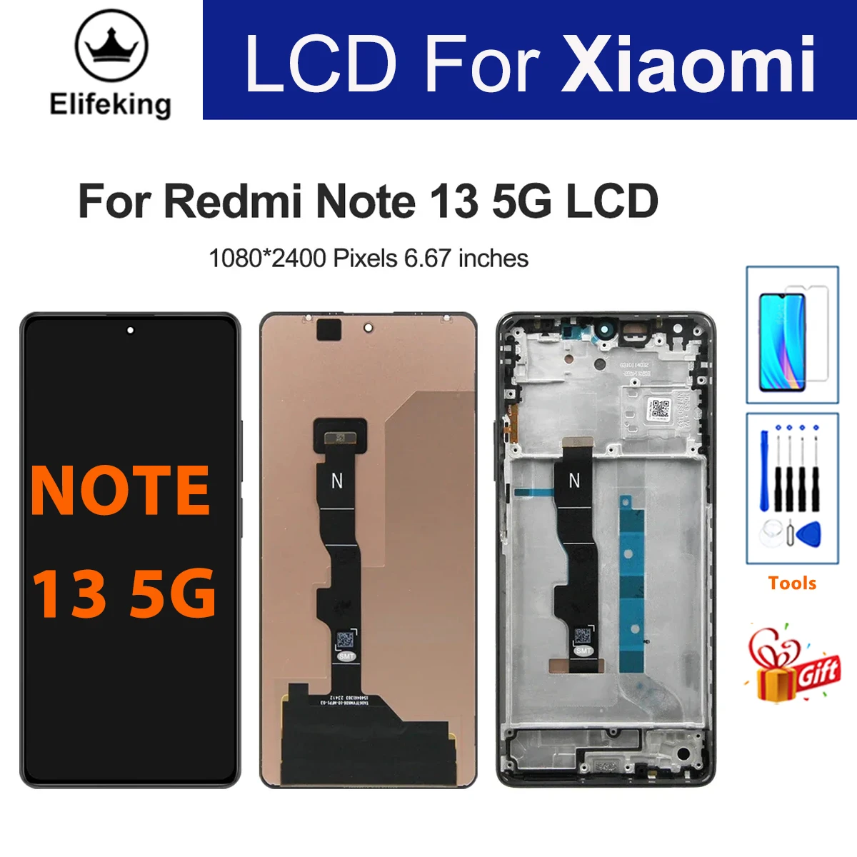 

ЖК-дисплей с сенсорным экраном и дигитайзером в сборе для Xiaomi Redmi Note 13 5G 2312