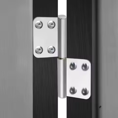 2pcs Removable Aluminum Hinges - Flush Mount for Bathroom, Kitchen &amp; Balcony (Polished, Easy Install)