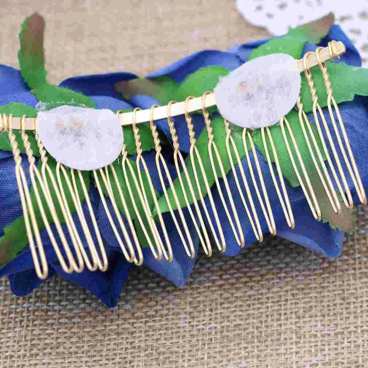 2pcs Double Lint Rose Hair Comb Floral Hair Insert Comb for Women Girls Bride (Blue) floral comb floral hair comb