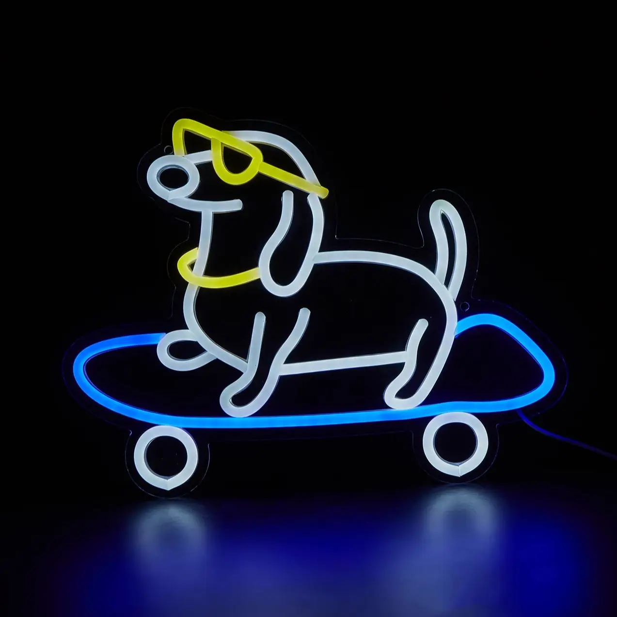 Chi-ซื้อ LED Neon สเก็ต Dachshund USB Powered ป้ายนีออน Night Light 3D Wall Art ห้องนอนตกแต่งห้องโคมไฟป้ายของขวัญวันเกิด