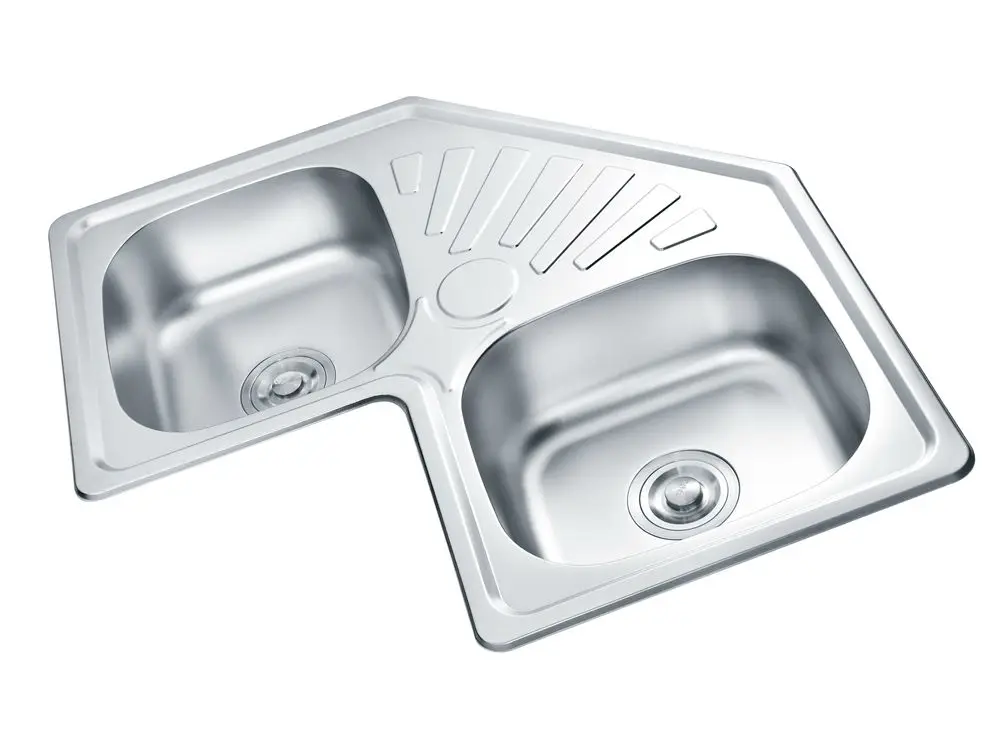 

Stainless Steel Special Design 2 Bowls 1 Drainage Butterfly Kitchen Sink