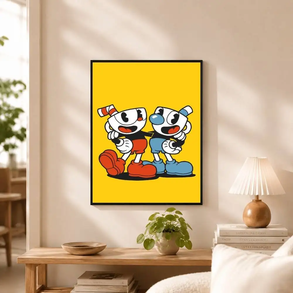 Game C-Cuphead Poster Dorm Living Room Aesthetic Wall Decoration Painting Stickers Gift