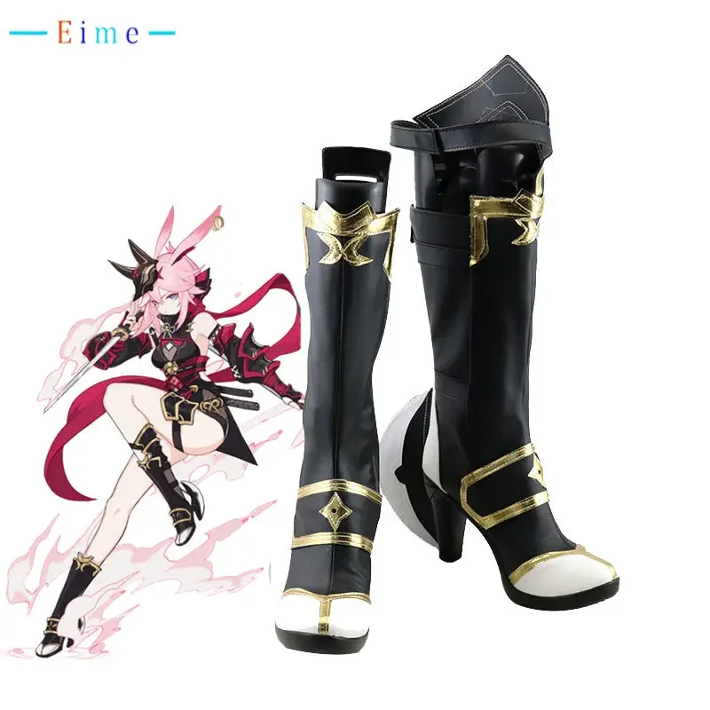 Game Honkai Impact 3 Yae Sakura Cosplay Shoes PU Leather Shoes Halloween Carnival Boots Prop Custom Made