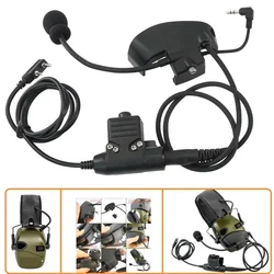 Orejeras electrónicas convertidas a la comunicación adaptador de auriculares Kit de micrófono externo para auriculares de tiro deportivos Howard Leight Impact