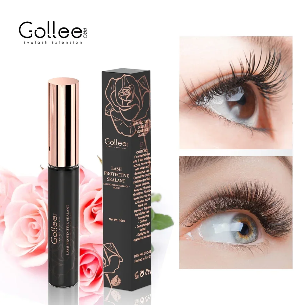 GOLLEE-Mastic de protection pour extension de cils, revêtement en verre, parfum rose, imperméable, outils de maquillage, 10ml