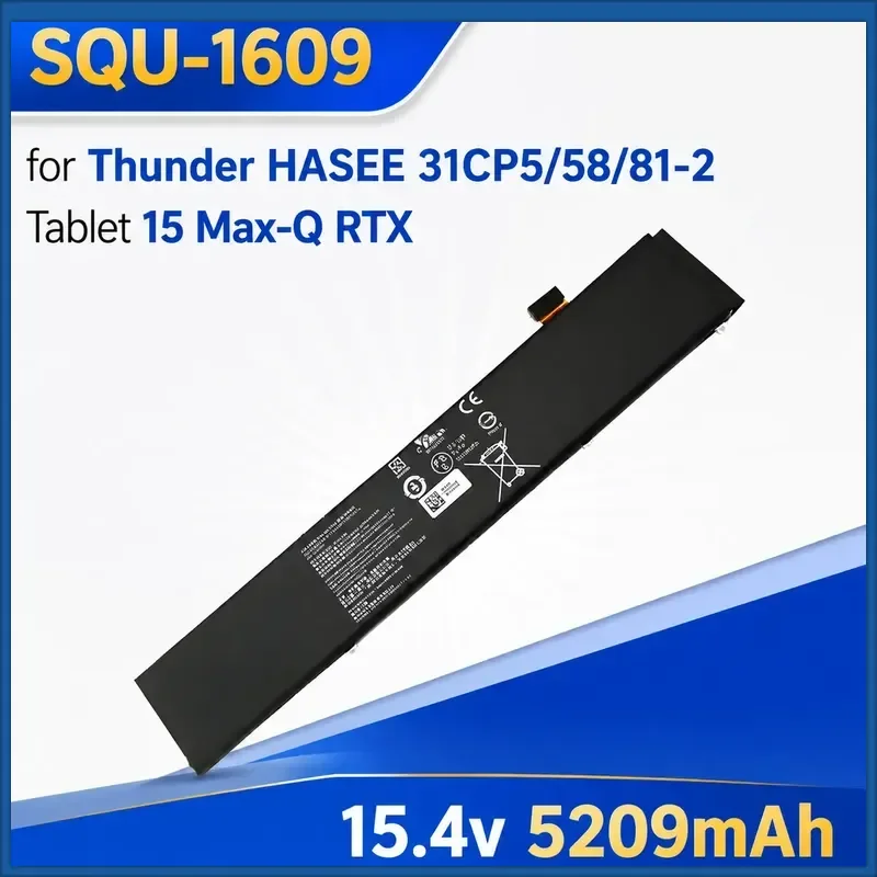 SQU-1609 Laptop Battery Suitable for Thunder HASEE 31CP5/58/81-2 Tablet 15 Max-Q RTX 2070 2018 2019 Year RZ09-02386 15.4V