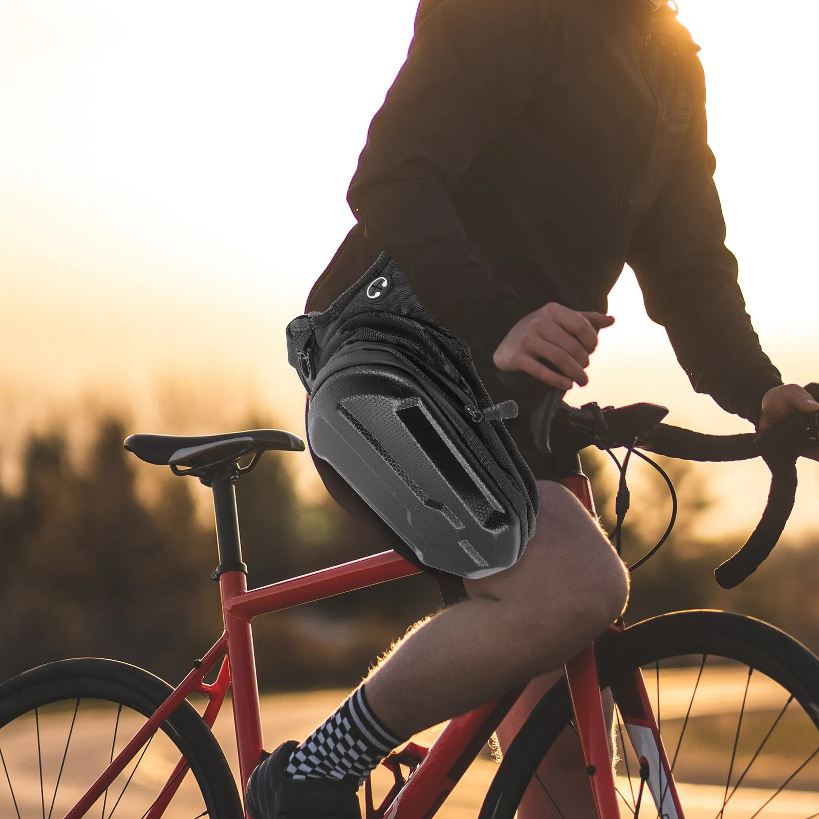 

Waterproof Drop Leg Bag Eva Polyester Spacious Storage For Phone Keys Outdoor Waist Pouch Running Cycling Camping Motorcycle