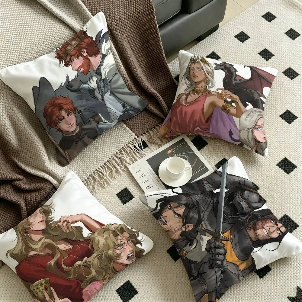 G-Game-Of-Thrones Pillow Covers Cartoon Sofa Decorative Home Double-sided Printing Short Plush Cute Cushion Cover