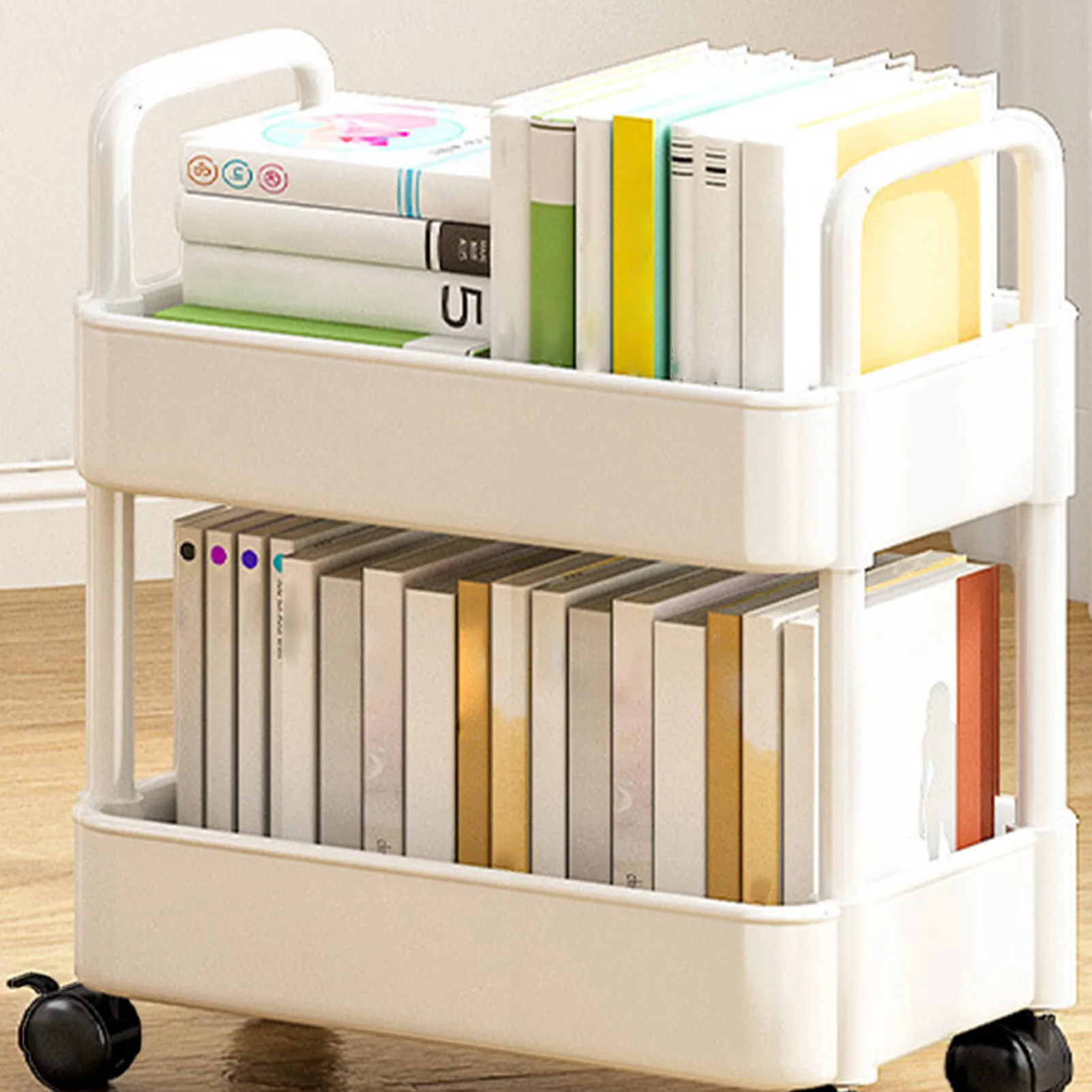 Plastic Rolling Storage Cart Easy Assembly Max Load Capacity Storage Rack Suitable for Living Room