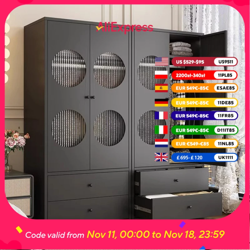 

European Nordic Wood Wardrobes Modern Luxury Drawers Storage Closet Organizer Space Saving Ropero De Madera Furniture Home