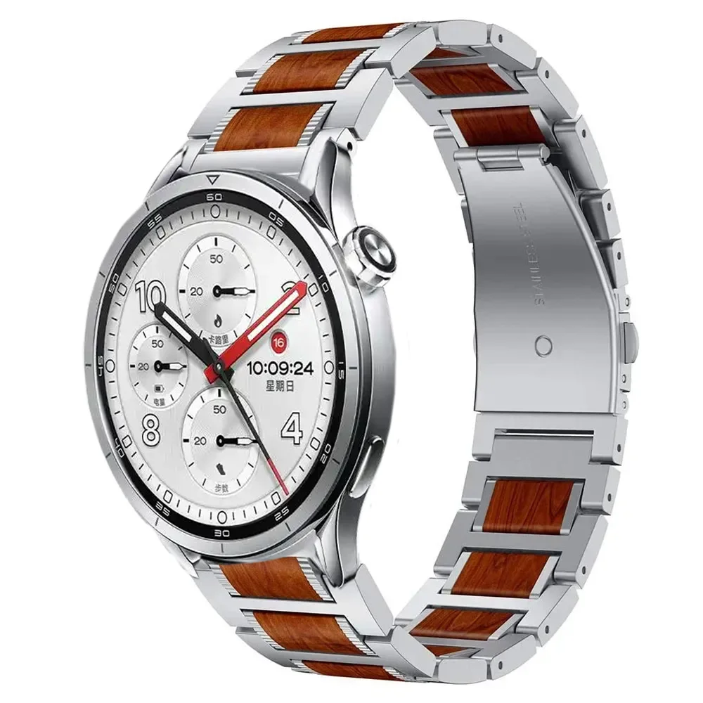 22mm Metal Rosewood Strap for Xiaomi Watch 5 S5 S4 S3 S2 Bracelet Band OPPO Watch S X3 X2 S Oneplus Watch 4 3 2R Lite Wristband