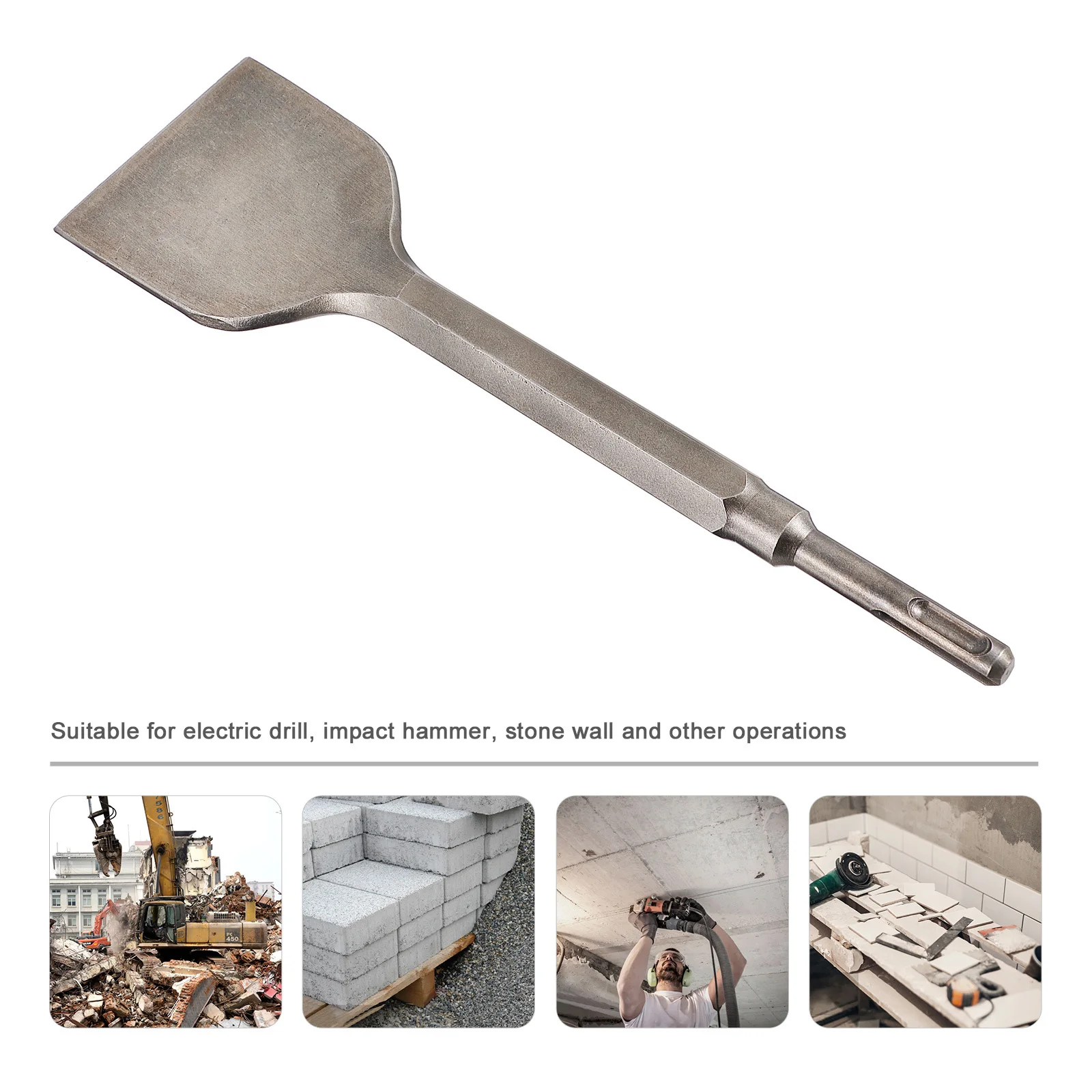 

Wide Bent Tile Chisel Professional Rust Resistant Durable for Masonry Concrete Brick Impact Hammer Electric Drill