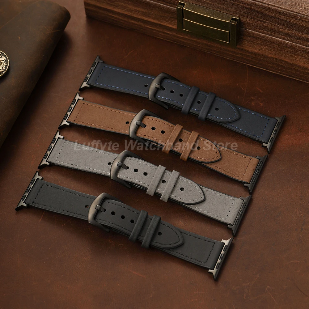 Leder+Silikon Armband für Apple Watch Band Ultra 49mm 44mm 45mm 41mm 46mm 40mm 42mm Armband für iWatch Series 11 10 9 8 7 6