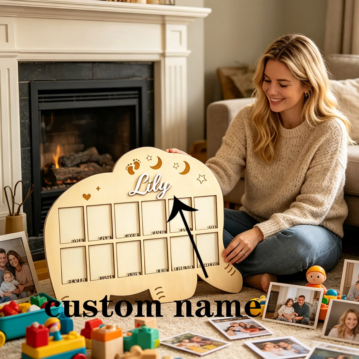 1Pc Custom Cute Elephant Wooden Acrylic Name Plaque,Home Room Wall Door Decor,DIY Nursery Birthday Wedding Graduation Gift