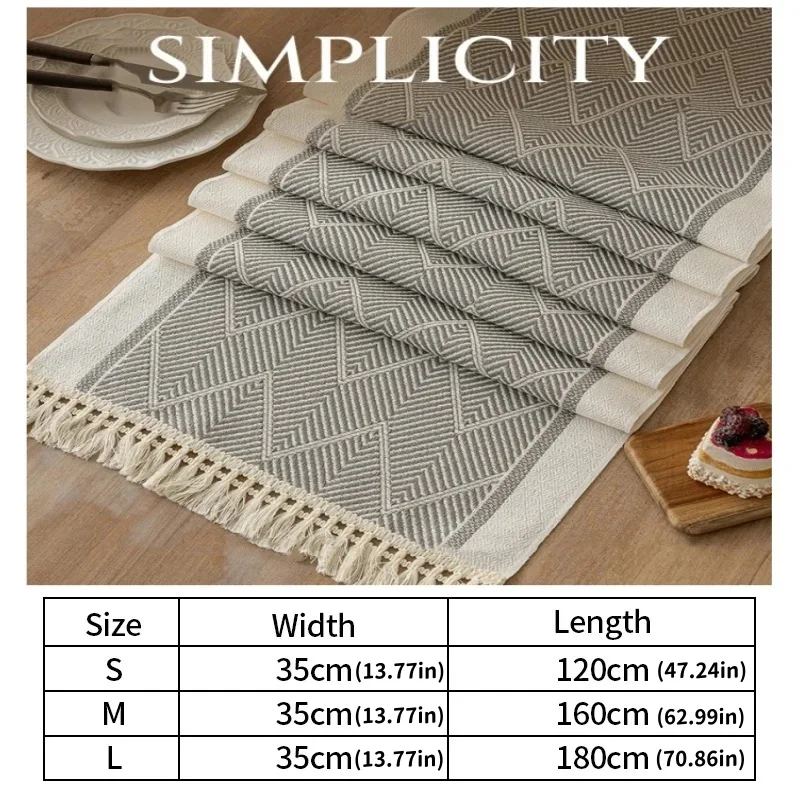 Table à manger minimaliste nordique avec tissu à longue bande, Table à thé, armoire latérale, décoration en tissu de couverture, nouveau drapeau de Table étanche