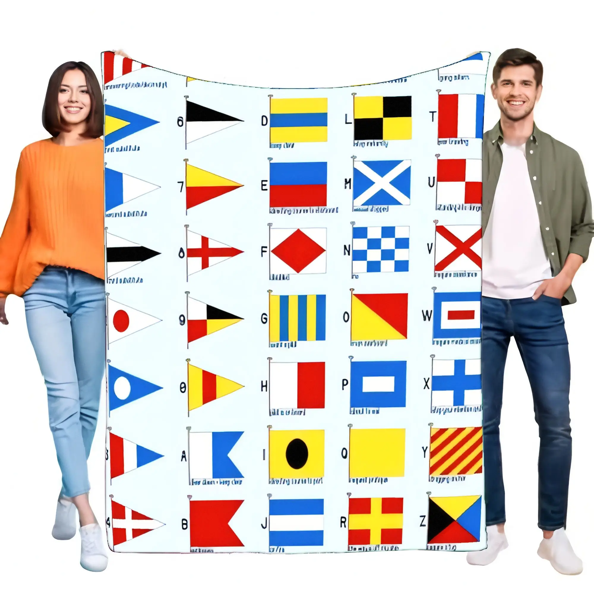 Decke mit nautischem Flaggenmuster, weicher, gemütlicher Überwurf für Heimdekoration, perfektes Geschenk für Matrosen und maritime Enthusiasten, leicht und