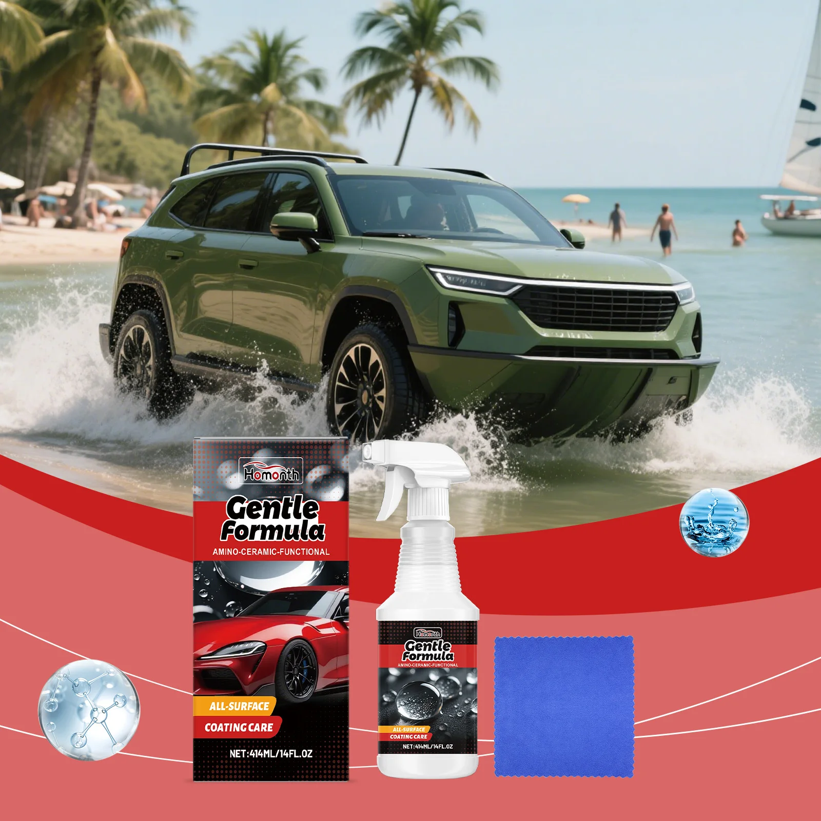 

Car Ceramic Coating Kit for Paint Care Polishing Coating Hydrophobic Shine Daily Maintenance Help Repel Moisture Reduce Stains