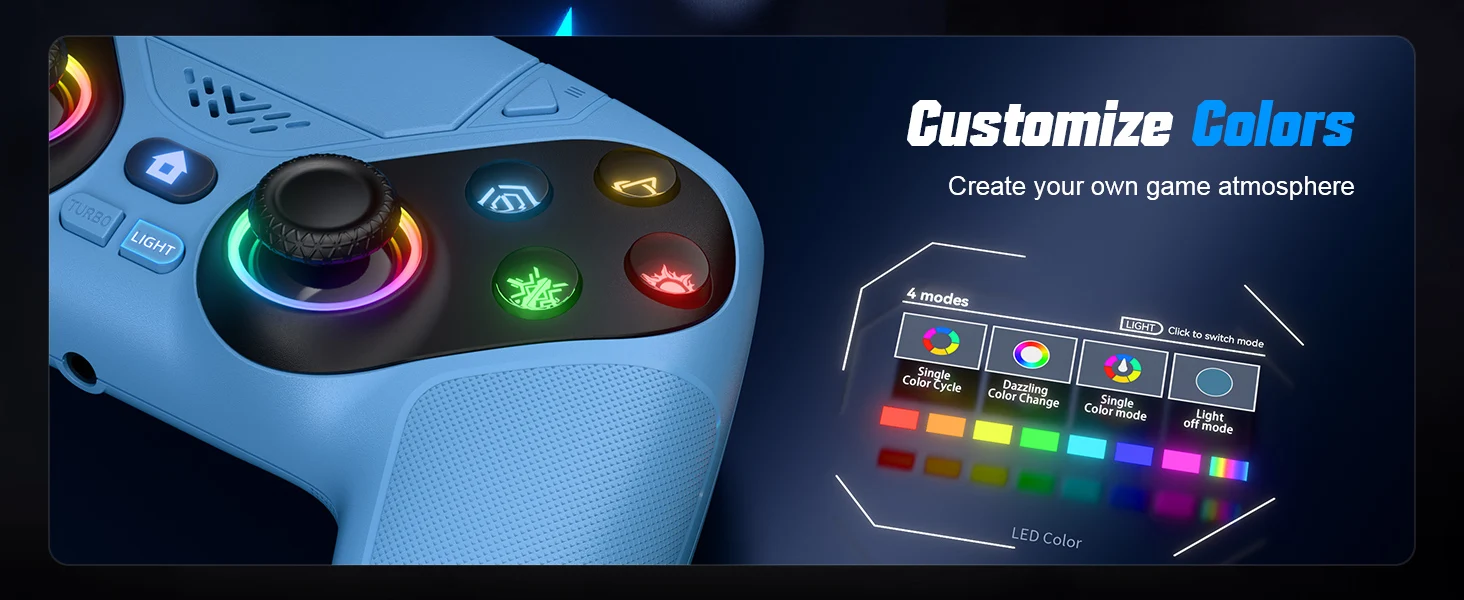 Bluetooth-Gamepad für Playstation 5/PS5-Controller PC Kabelloser PS5-Konsolen-Controller mit Turbo Dual Sense Vibration und Programmierfunktion – Detail 9