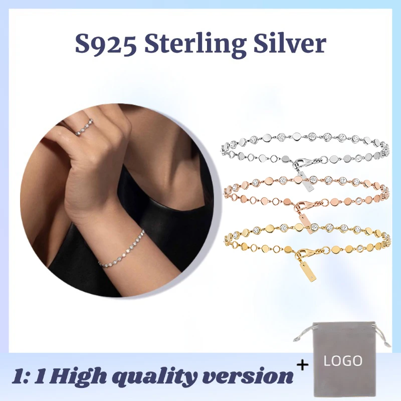 Luxury Jewelry D-VIBES Bracelets S925 Sterling Silver Elegant Fashion Jewelry Valentine's Day Gift for Girlfriend