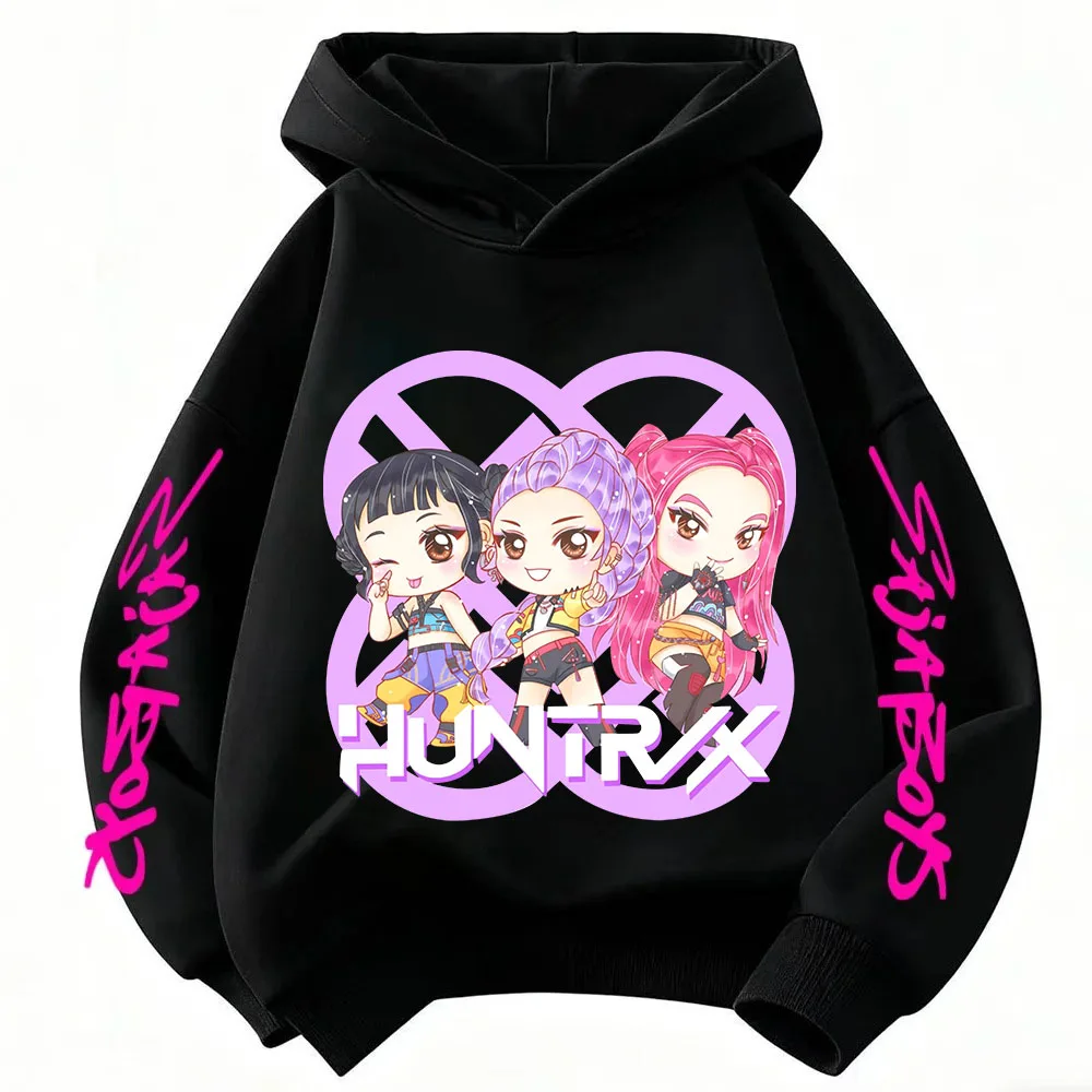 Anime Huntrx Three Girls Grafik-Hoodies, modischer lila Pullover für Mädchen