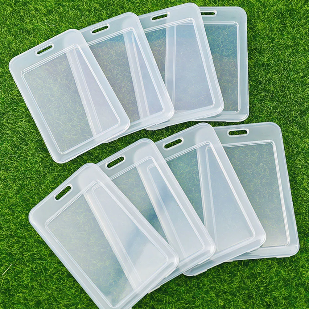 

15pcs Bus Card Holders Badge Covers Clear Plastic Case Protector Student ID Name Tag Transparent Staff Businessman Teacher Gift