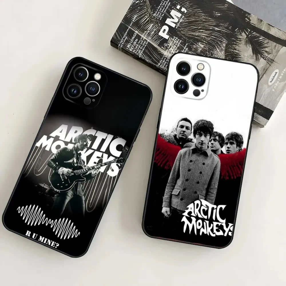

A-Arctic Rock Monkeys Phone Case For iPhone16,15,14,13,12 Mini 11 Pro XR,X,XS,MAX 7,8 Plus Silicone Cover Soft Black