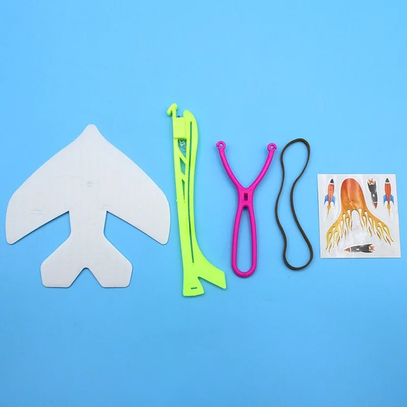 NEW Foam Glider Slingshot Airplane Model Toys for Children Boys Outdoor Interactive Game Assembled Rubber Band LED Aircraft Game