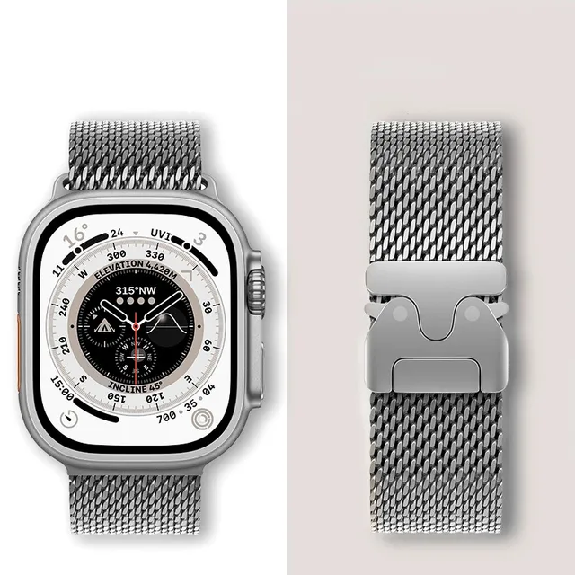 Pasek Milanese Loop do Apple Watch Series 10 9 8 7 6 5 SE Pasek z siatki ze stali nierdzewnej do iWatch Band 44mm 40 45 41 38 49 42 46mm