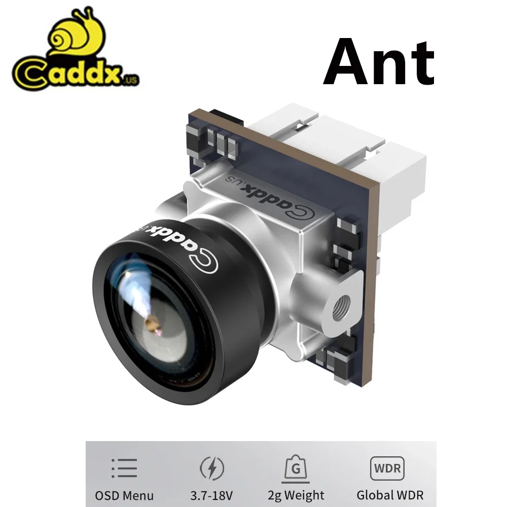 Caddx Ant FPV-Kamera 1200TVL Global WDR OSD 1,8mm Objektiv 2g Ultraleichte Nano FPV-Kamera Lite Cam Seitenverhältnis 16:9 4:3 NTSC PAL