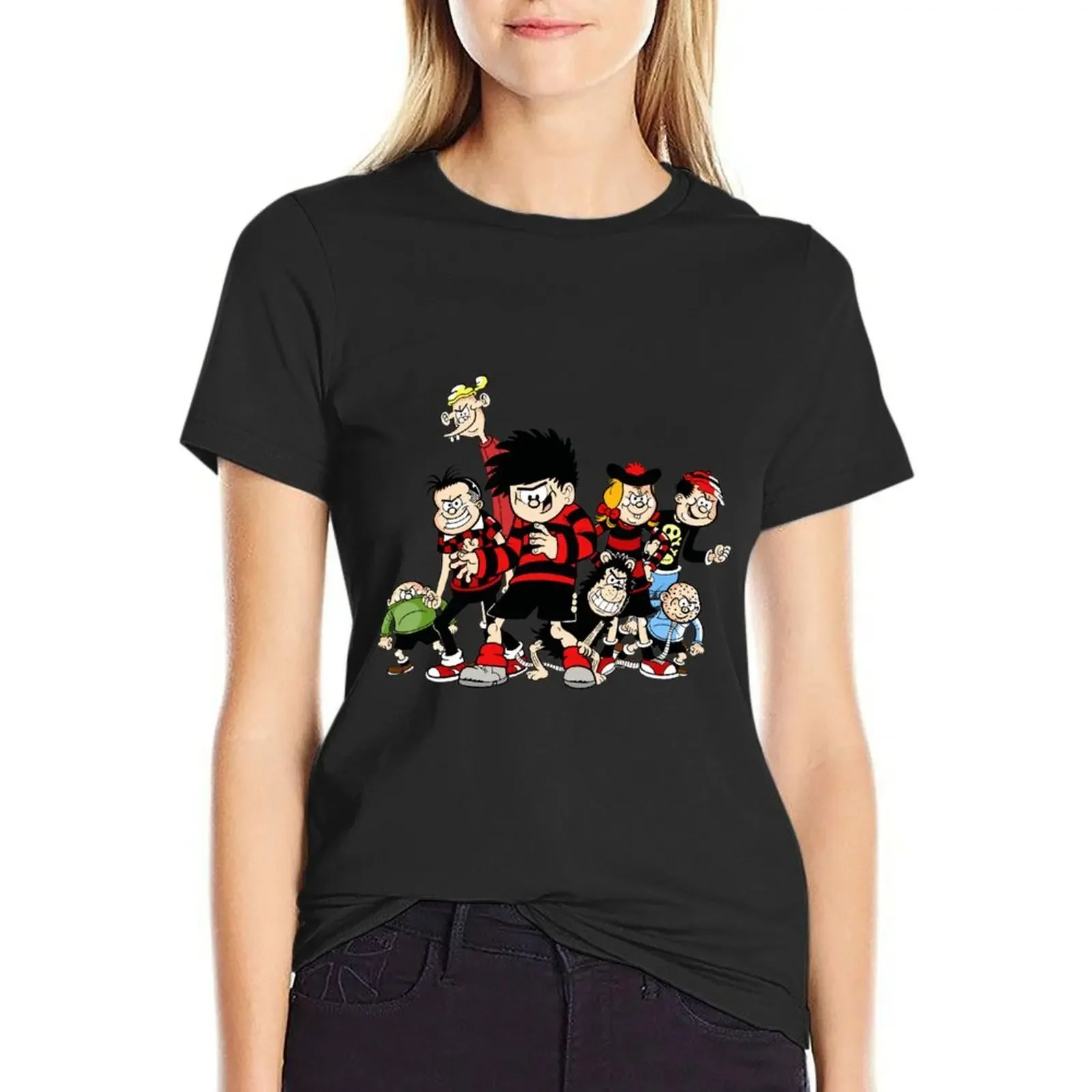 

Dennis The Menace And Gang T-Shirt Short sleeve tee plus size tops animal print shirt for girls western t-shirt dress for Women