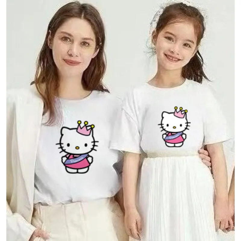 

2025 Mother-child Outfits Summer T-shirts for Family Sets Short-sleeved T-shirt Tops Mommy and Daughter Matching Clothes