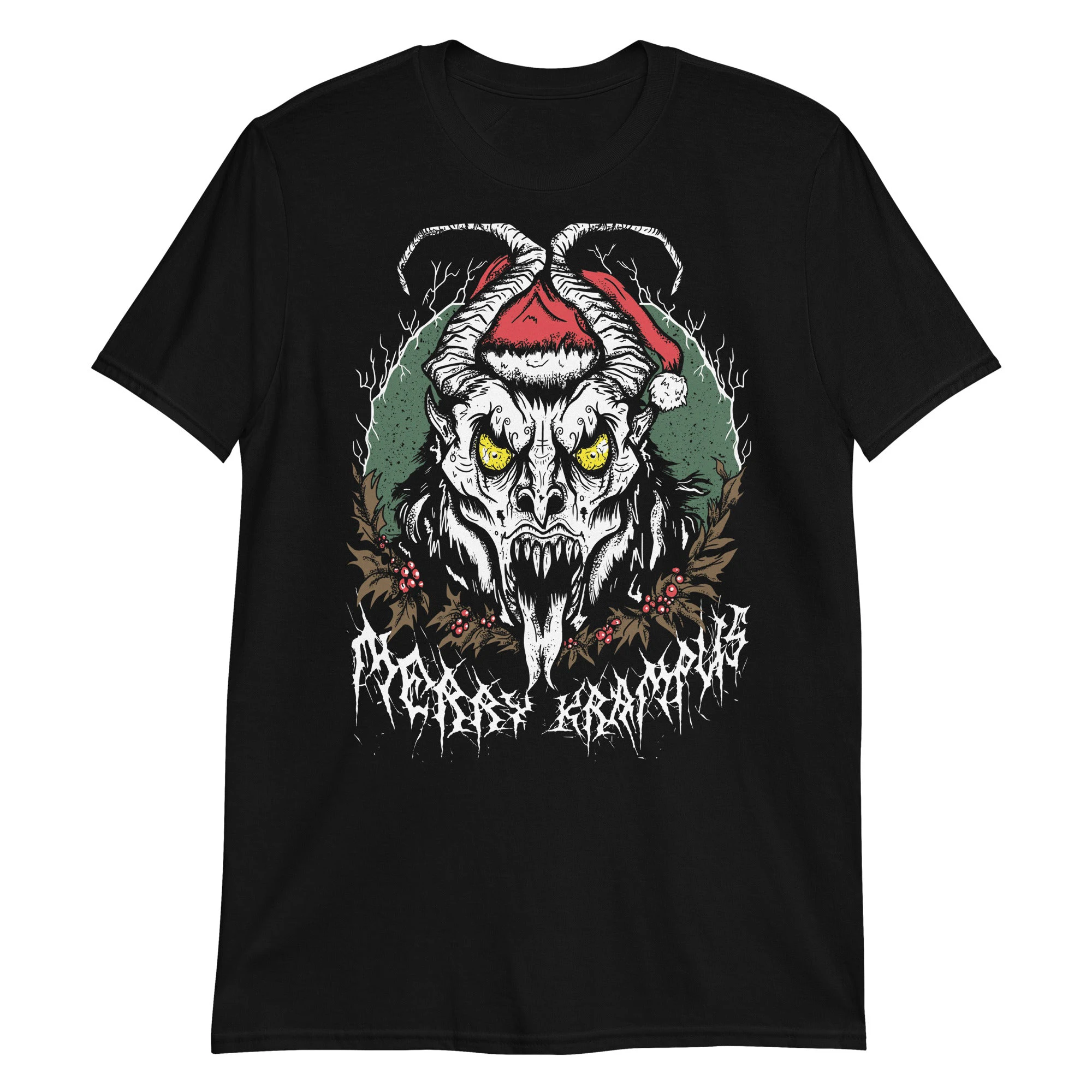 

Gothic Merry Krampus Retro Scary Halloween Christmas Gift T-Shirt 100% Cotton O-Neck Short Sleeve Summer Casual Mens T-shirt