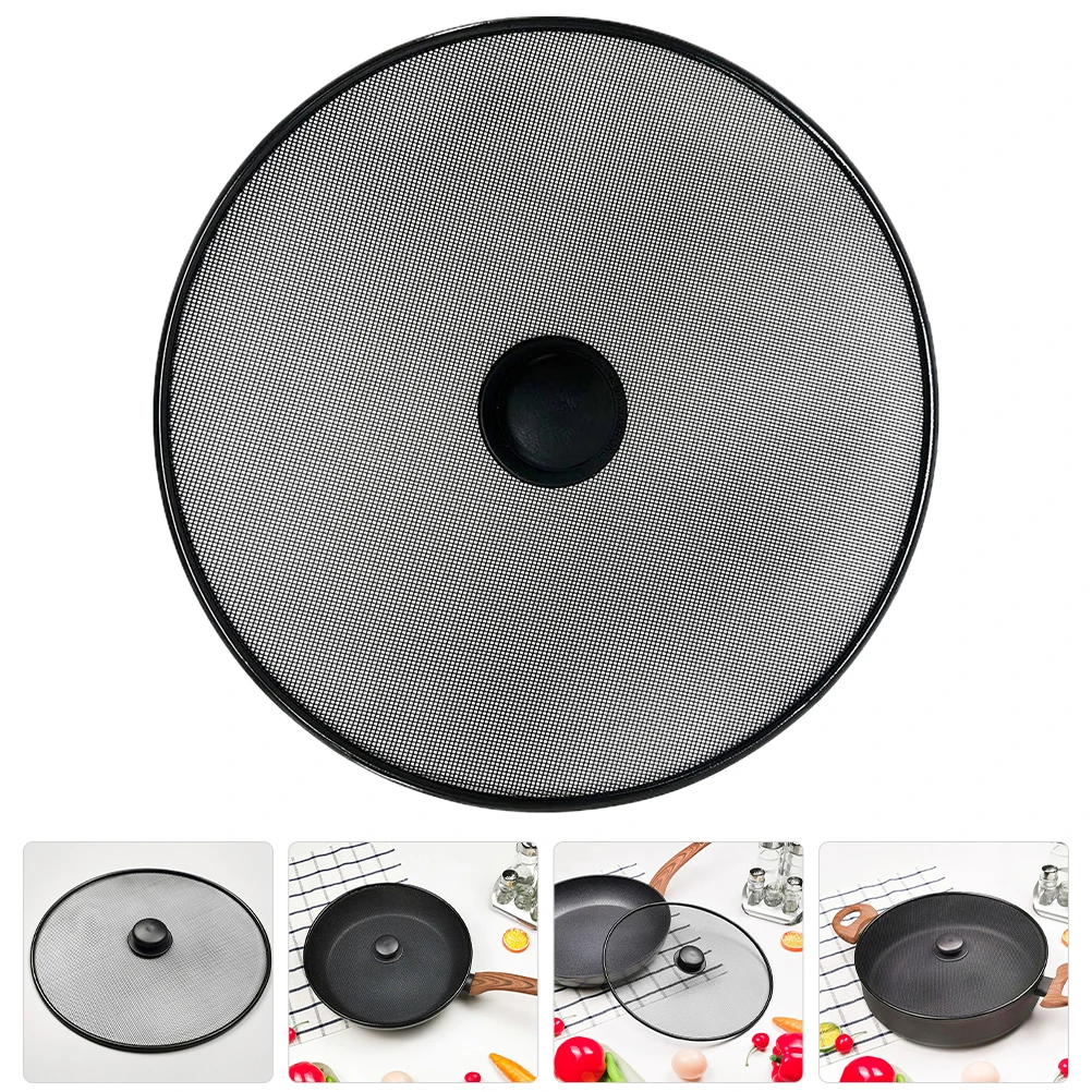 

Stainless Steel Oil Splatter Screen 33cm Grease Cover for Frying Pans Skillets Pot Lids Kitchen Cooking Accessories