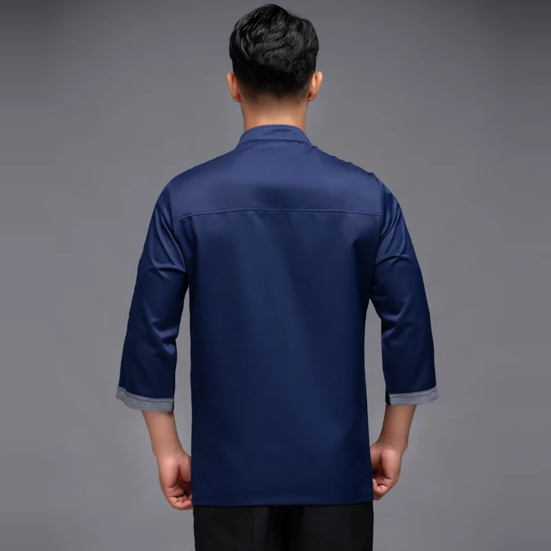 C371 Chaqueta de camarero transpirable de manga larga, ropa de cocina para adultos, ropa de Chef transpirable después del Catering, uniforme de Chef