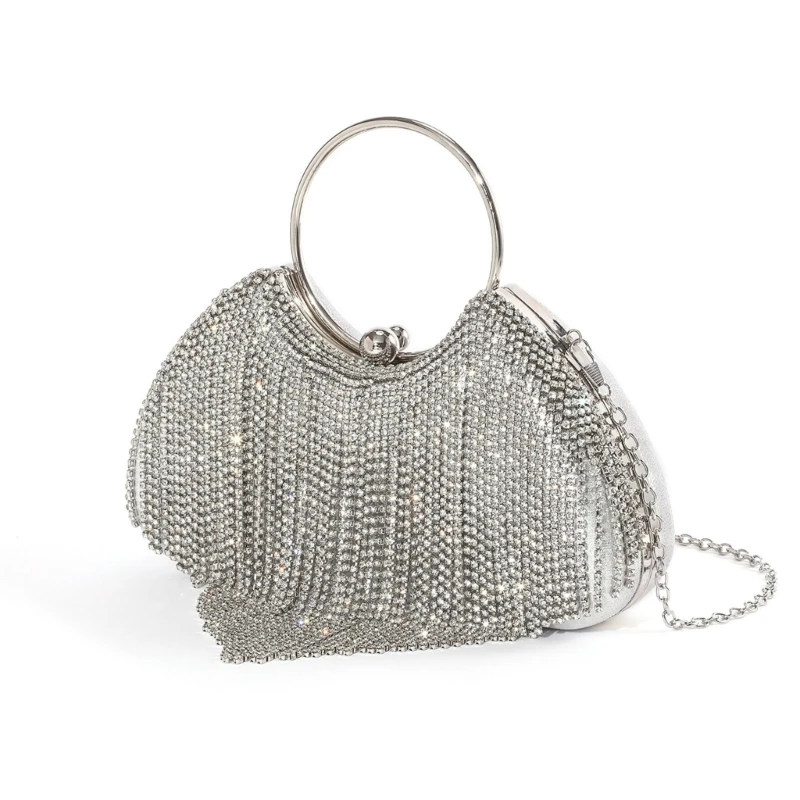 

A3PE Womens Rhinestones Evening Bag Tassels Crossbody Bag Shoulder Bag Banquet Bag