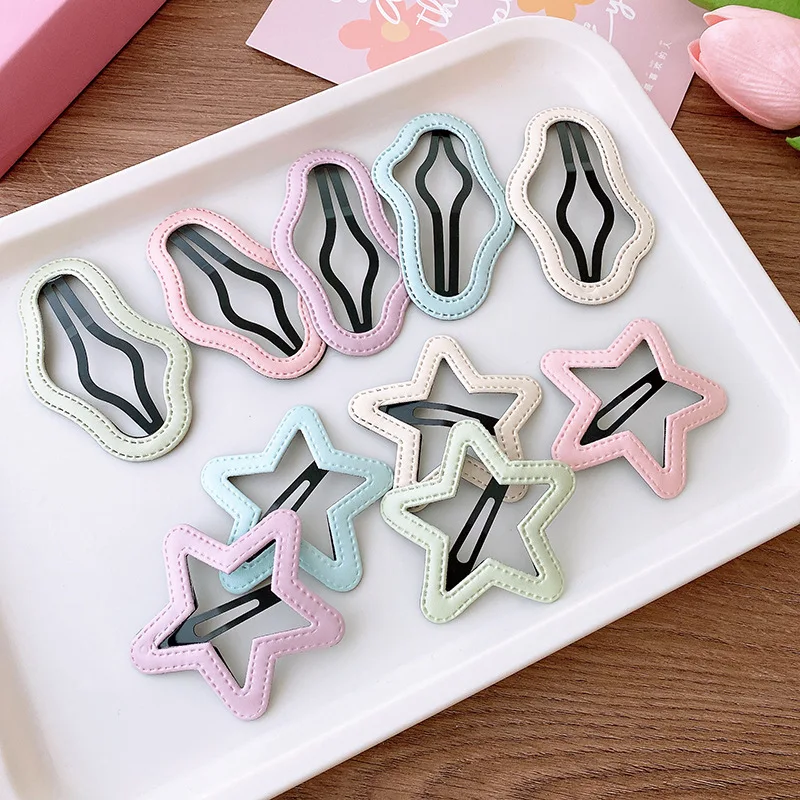 5 Rainbow Magic Ice Cream Hollow five Star BB clip Everything basic Cloud hair clip Sweet star hair clip