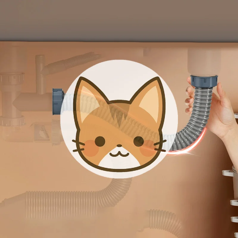 

Thickened Kitchen Sink Drain Pipe Garbage Disposal Drain Hose Washing Basin Connecting Pipe Kitchen Drainage Plastic Hose