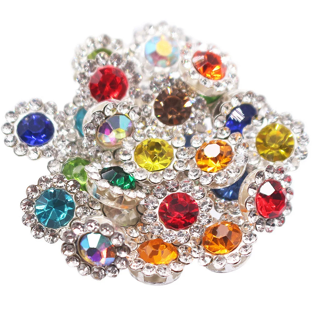 8mm-12mm fiore artiglio cucire su Strass cristalli lucidi Strass Flatback tessuto pietre perline cucito Strass decorativi bottoni