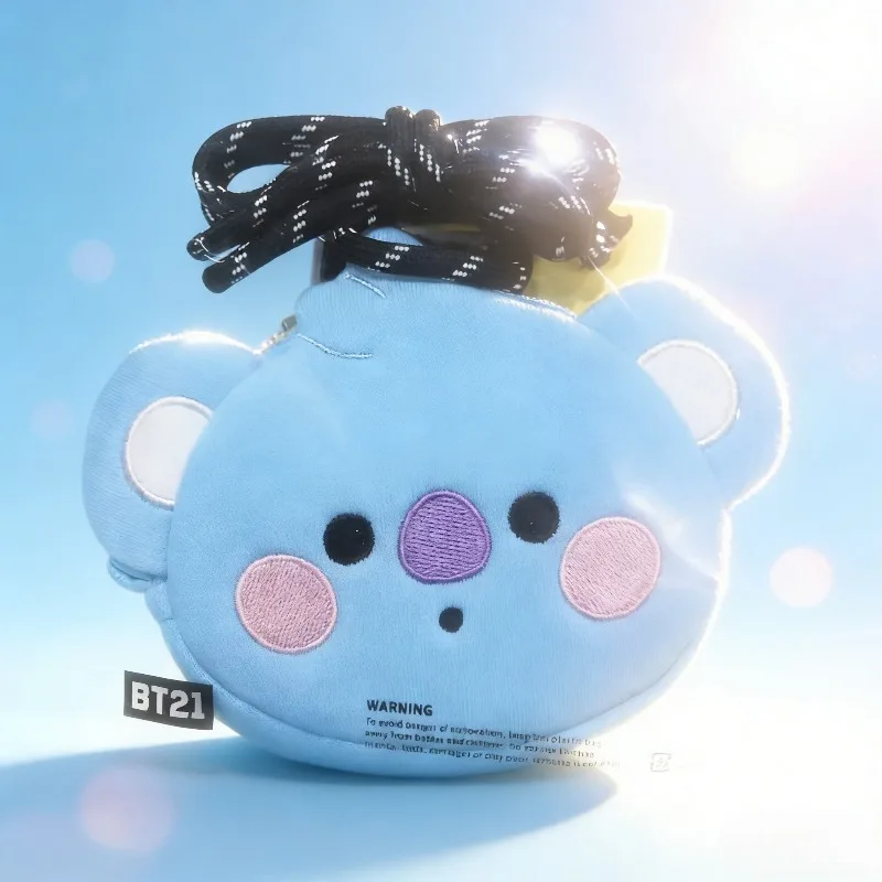 Korean BT21 Peripheral Lanyard Coin Purse Cute Cartoon Doll Anime Crossbody Bag Mini Creative Fashion Couple Birthday Gift view 5