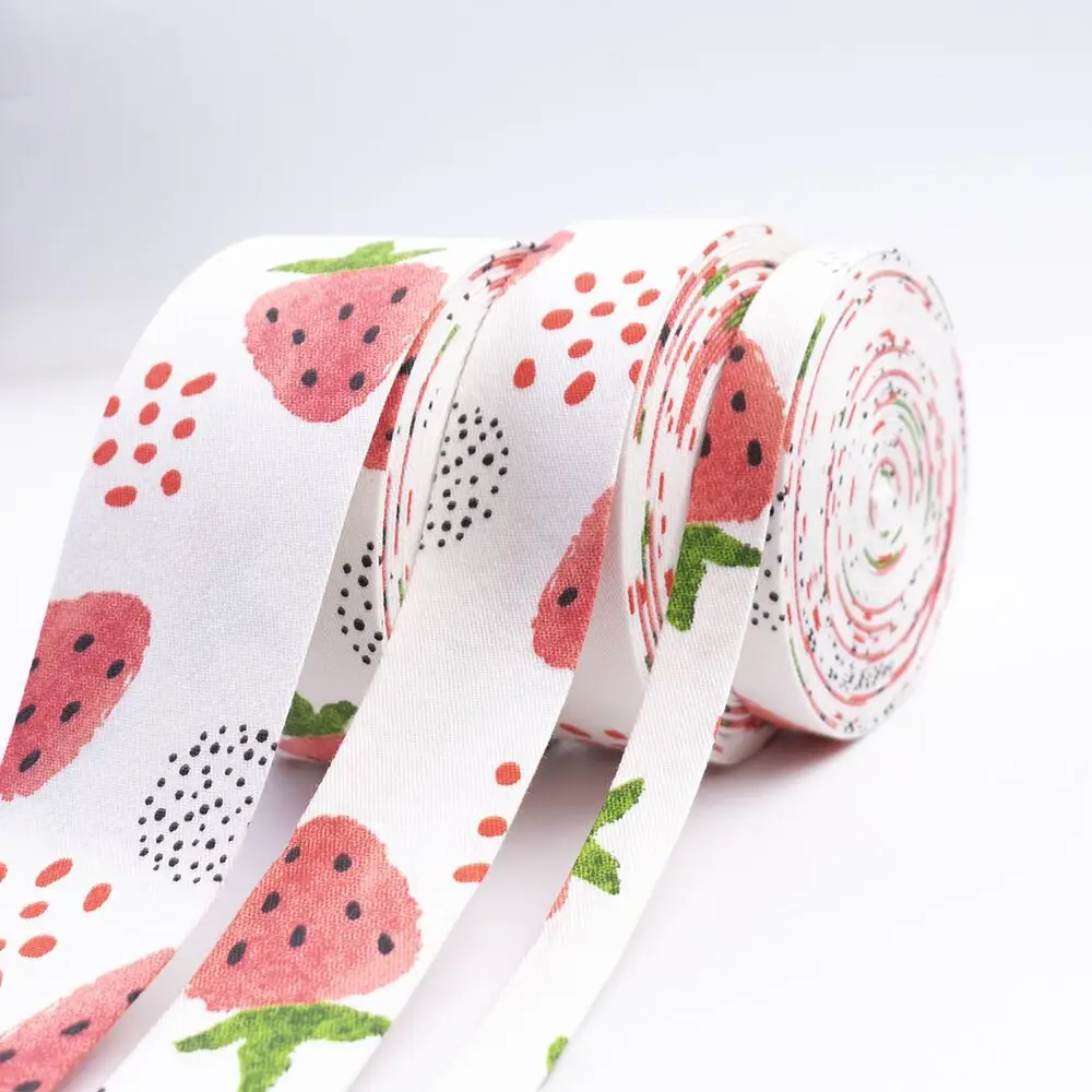 5 Yards 10MM 25MM 40MM Fruit Strawberry Ribbon Press Cloth Strip DIY Handmade Materials Headwear Hair Bows Clothing Shoes Crafts