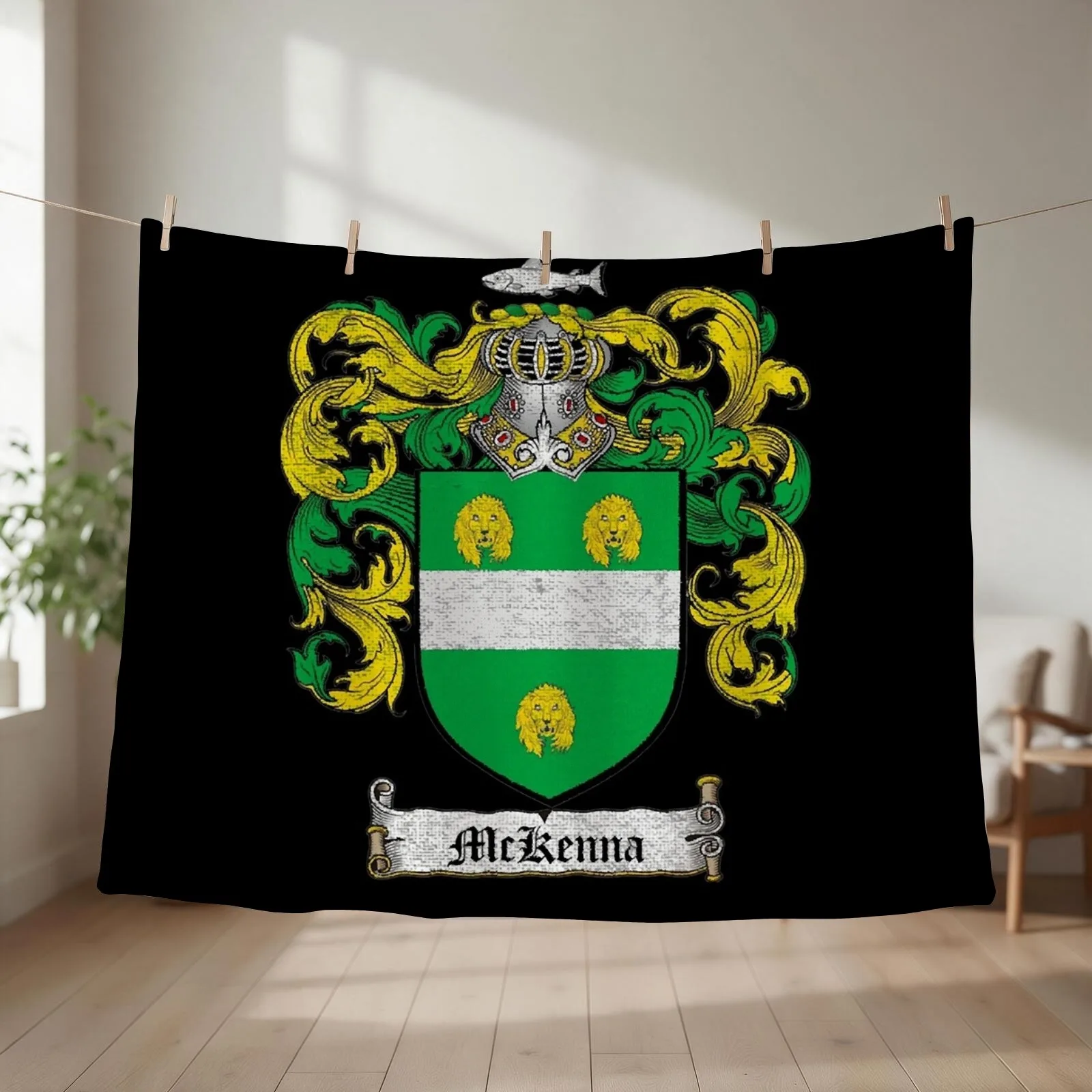 McKenna Family Crest Scoop Throw Blanket couch cozy soft plush fuzzy picnic outdoor blanket