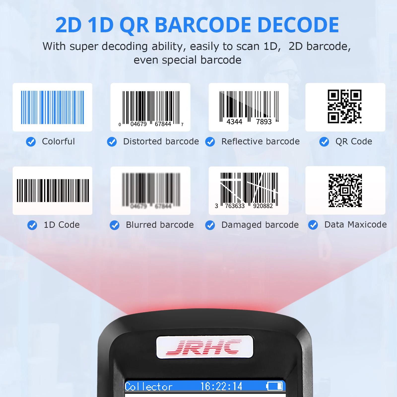 S-6606 2D QR Warehouse Inventory Management Scanner Wireless Barcode Scanner Data Collector